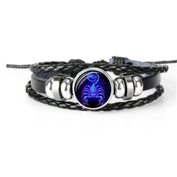 Stylish zodiac constellation bracelet with 12 zodiac sign design options
