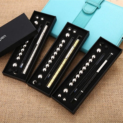 A magnetic modular pen with customizable components and accessories for stress relief, focus, and creativity