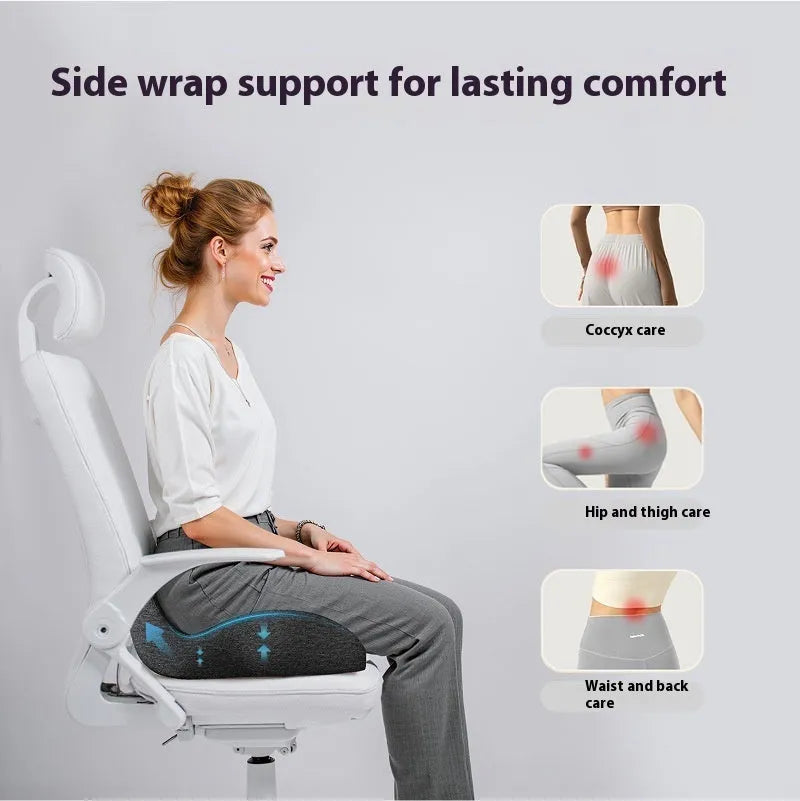 Office memory foam chair cushion in solid colour measuring 46x43x12cm