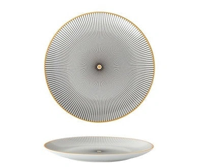 Nordic style geometric ceramic plate set for elegant dining