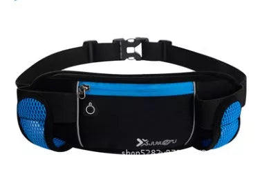 Outdoor sports running belt with multi-function pockets for phone and bottle, available in multiple colors