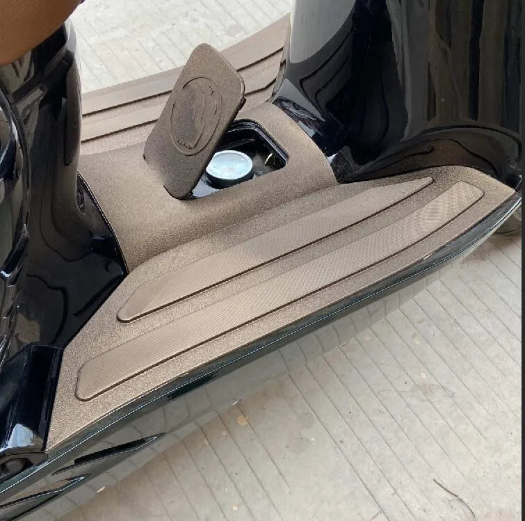 3D rubber motorcycle front foot pad accessory in black/grey or bronze/gold colour options.