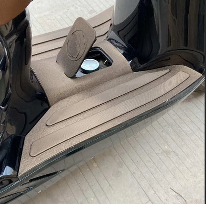 3D rubber motorcycle front foot pad accessory in black/grey or bronze/gold colour options.