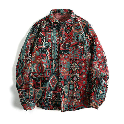 Men's jacquard pattern long sleeve cardigan in polyester, slim fit casual top in three colours and sizes S to 2XL