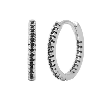 Circle Female Earrings Ear Clip Multicolor Zircon Elegant in various colors