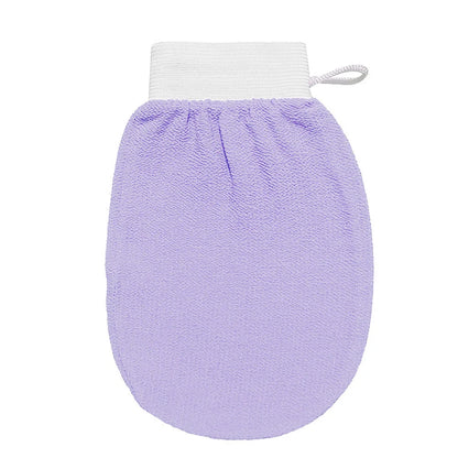 Luxurious exfoliating bath gloves in various vibrant colors, made from soft viscose fiber for a spa-like cleansing experience