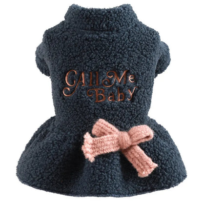 Pet fleece skirt with letter print in pink or dark blue, Berber fleece material