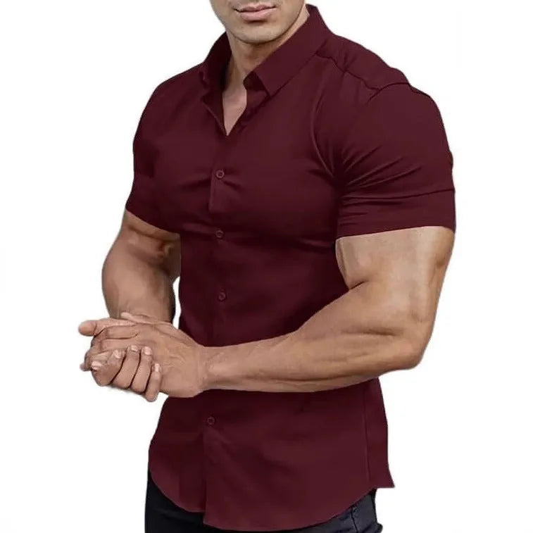 Men's casual short sleeve printed shirt in polyester available in multiple colours and sizes S to 5XL