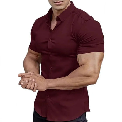 Men's casual short sleeve printed shirt in polyester available in multiple colours and sizes S to 5XL
