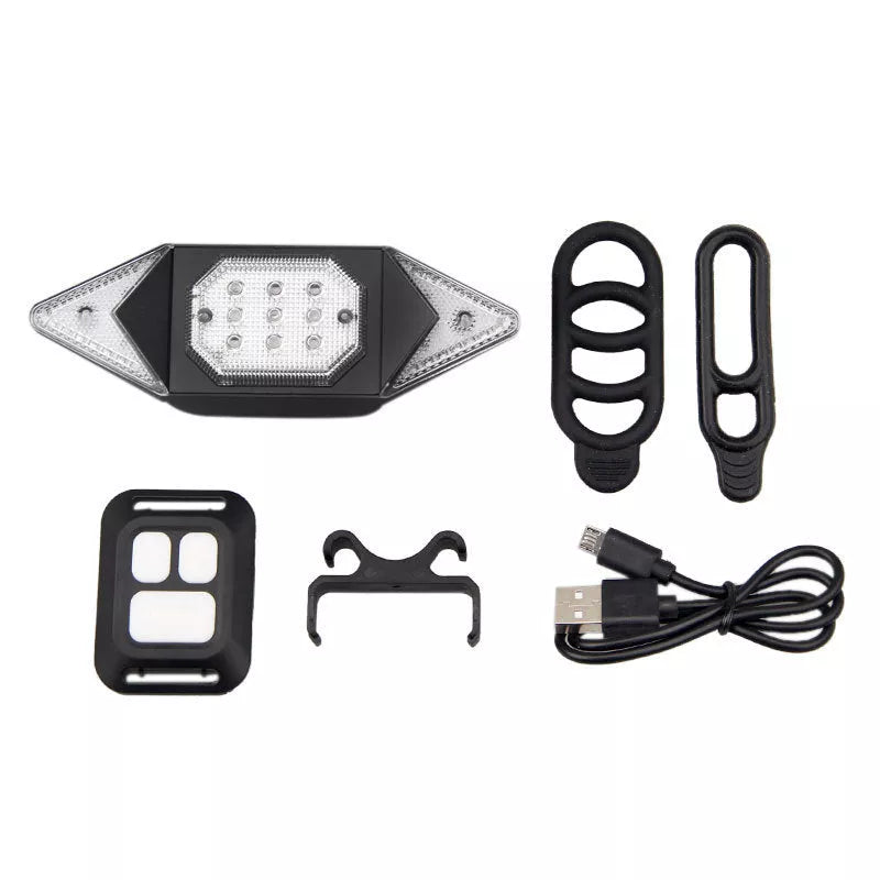 USB rechargeable bicycle turn signal with remote control for enhanced nighttime safety