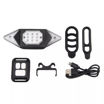 USB rechargeable bicycle turn signal with remote control for enhanced nighttime safety