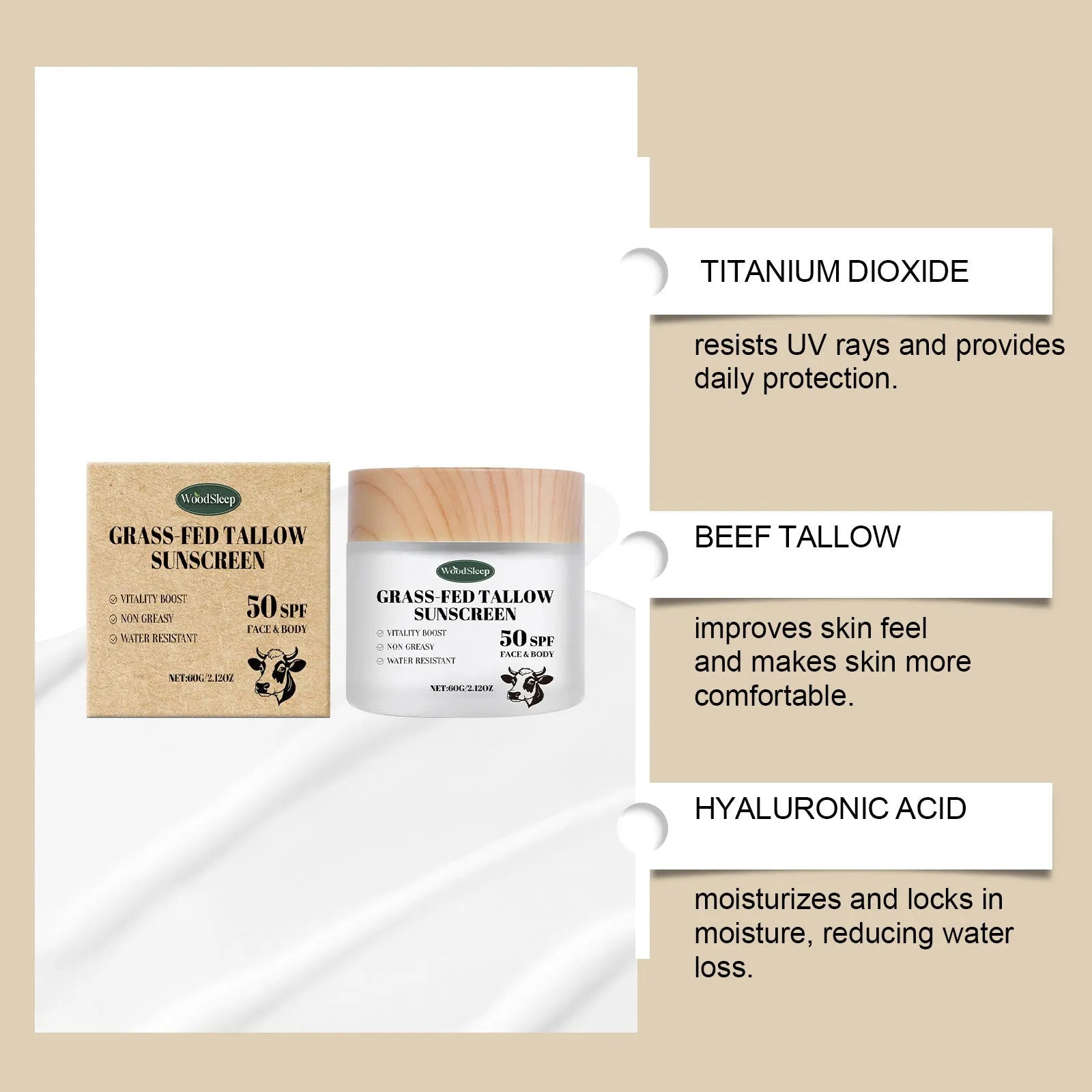 60g tub of Butter Moisturising Protective Cream with hyaluronic acid and Centella extract