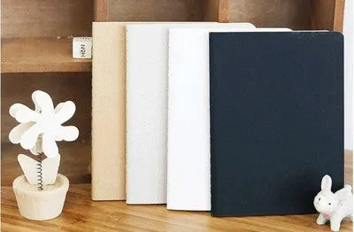 Retro plain graffiti sketchbook in black, white, cowhide colour, or grey with soft-text paper pages.