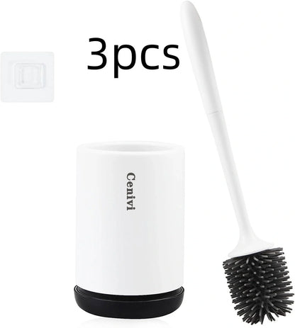 Non-stick Hair Soft Plastic Brush Head Toilet with ergonomic handle and TPR bristles for effective cleaning