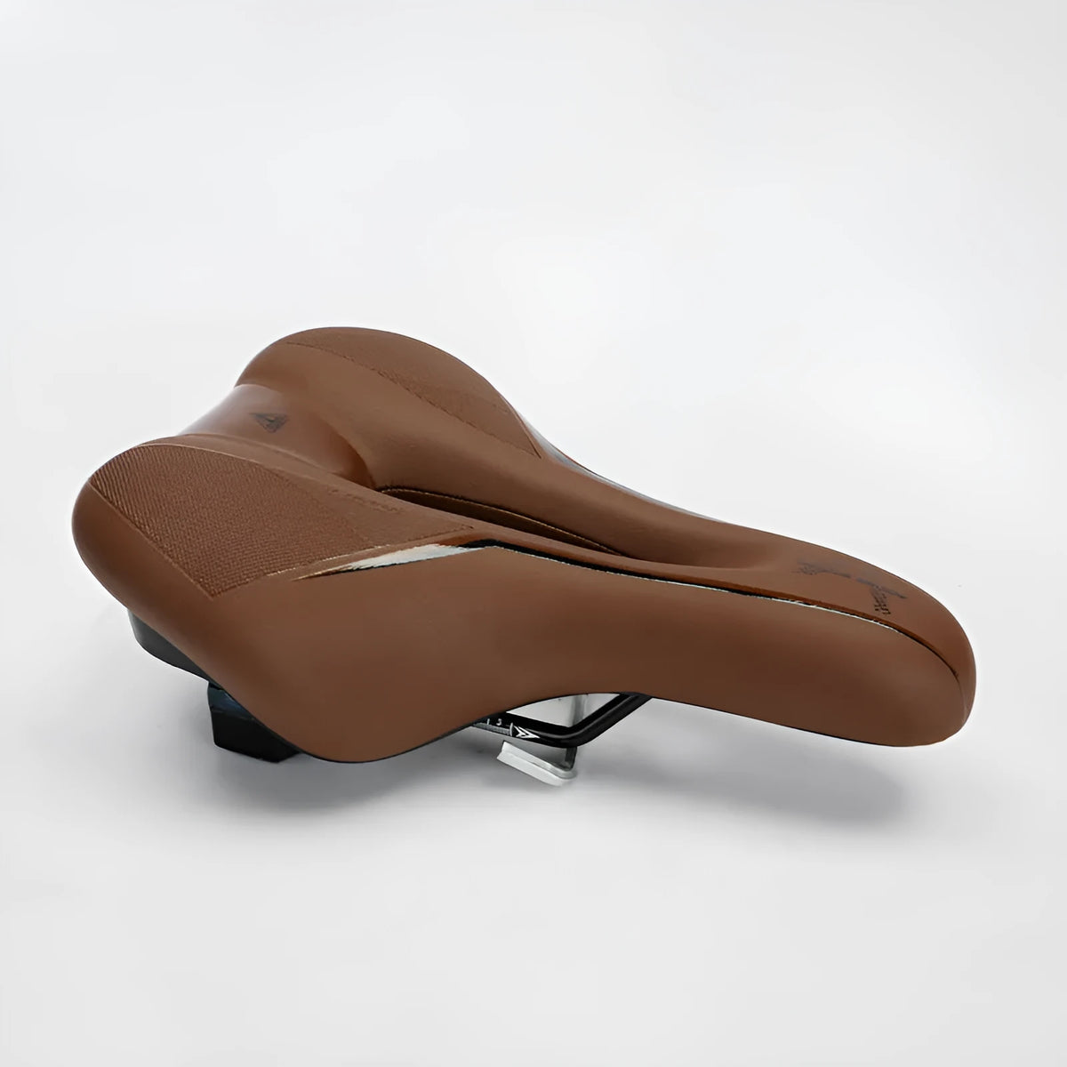 Mountain bike saddle 26x18x6cm in blue gradient, leather fabric and silicone bicycle seat cushion