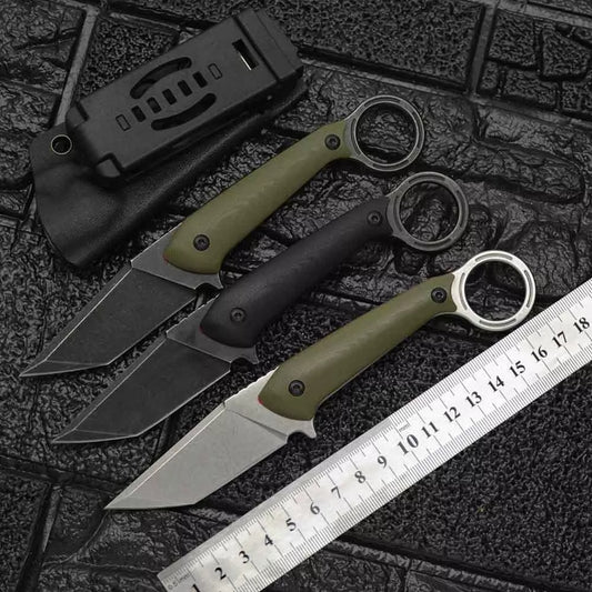 Outdoor Field Self-defense Knife with DC53 steel blade and G10 handle