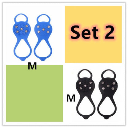 Silicone Non-Slip Shoe Grips for ice and snow safety in multiple colors