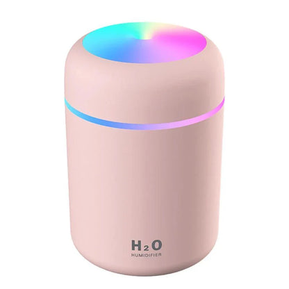 Compact and Quiet Bedroom Mist Humidifier with Soothing Mood Lighting in White, Navy Blue, and Pink Colors