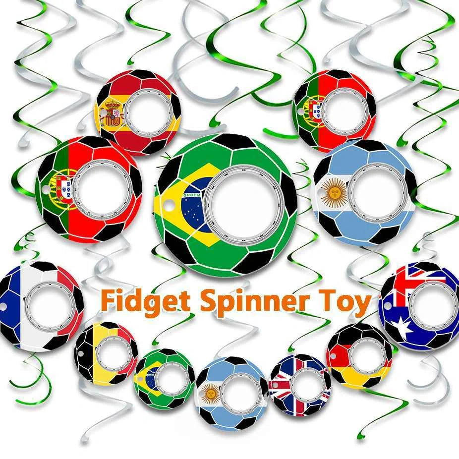 Football World Cup Fidget Spinner Keychain with Bottle Opener - Stress Relief Tool