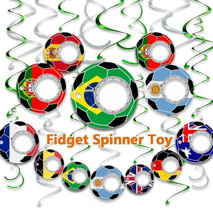 Football World Cup Fidget Spinner Keychain with Bottle Opener - Stress Relief Tool