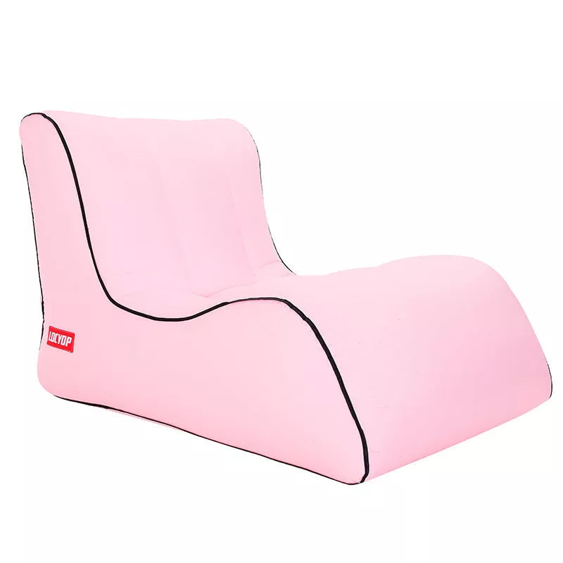 Portable inflatable air sofa in various colors, perfect for outdoor use.