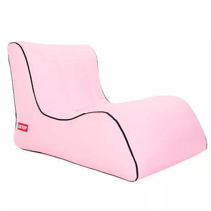 Portable inflatable air sofa in various colors, perfect for outdoor use.