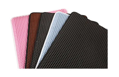 EVA double-layer cat litter mat in black, brown, grey, light blue or pink, sizes S to XL