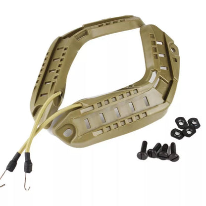 Quick helmet accessories in ABS plastic, available in mud color, black, army green, and grey