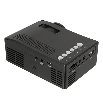 Compact portable LED projector with multimedia support and 48 lumens brightness
