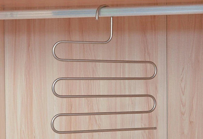 Sturdy 5-Tier Pants Rack in Stainless Steel for Closet Organization and Space-Saving Storage