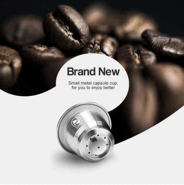 Premium stainless steel coffee capsule shells with square openings for optimal flavor extraction and brewing experience