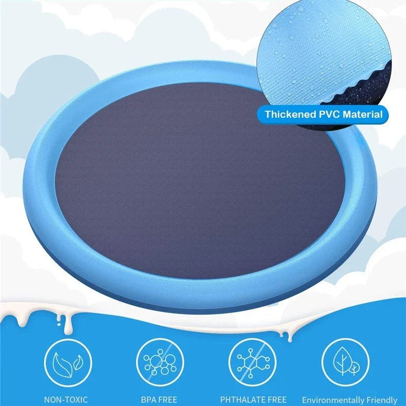 Splash Pad for Kids and Pets - Durable, Non-Slip Outdoor Water Play Mat for Refreshing Backyard Fun