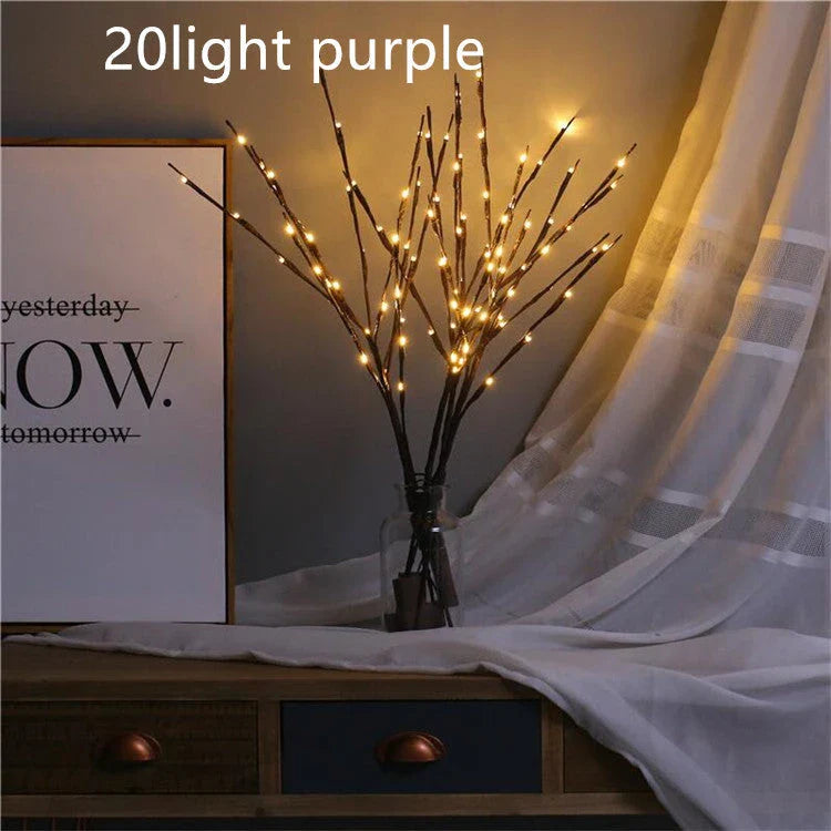 Elegant Twig Lights with 20 LED bulbs, perfect for decorating any space with a warm, enchanting ambiance