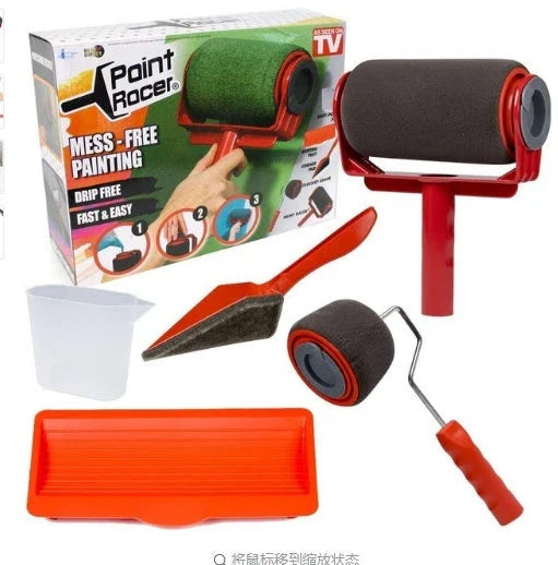 Versatile multi-function drum brush set for easy, mess-free painting on walls, furniture, and more