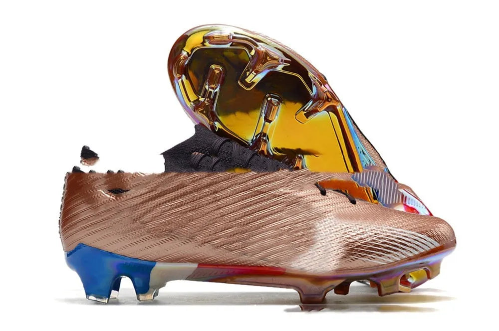 Men's knitted football shoes with air cushion and FG rubber studs on natural grass