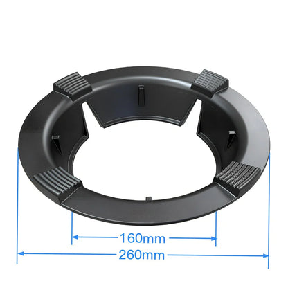 Cast iron gas stove wind shield with 25cm diameter and non-slip rubber feet