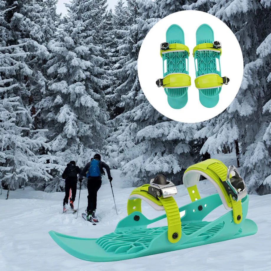 Mini Ski Boots in green black color, lightweight and durable for winter sports