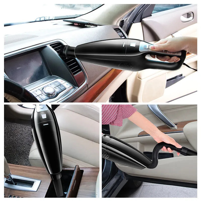 PoHigh Power Hypa car vacuum cleaner with 36cm length, black or orange colour, showing cigarette lighter connection