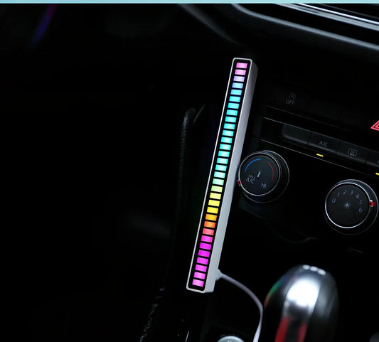 182mm RGB voice-activated music rhythm light with acrylic body and MICRO-USB power cable