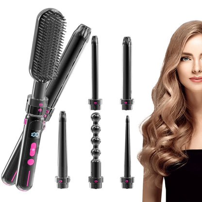 Curly Hair Straightener with dual-function design, ceramic heating element, and anti-scald protection for safe and versatile hair styling