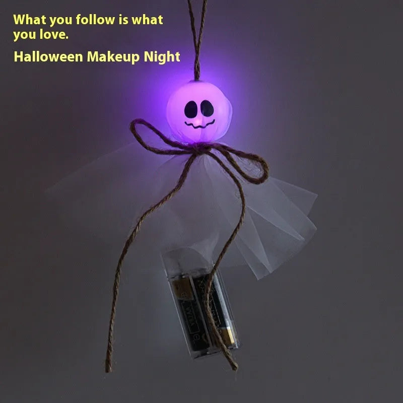 Halloween LED lighting chain with colourful ghost lights and battery box for seasonal decoration