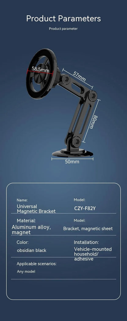 All-metal magnetic car phone holder in four colour options with magnetic rings