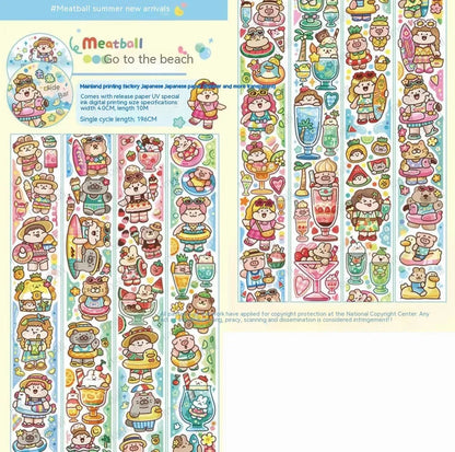 Haemorrhoid tape packaging stickers with cute cartoon characters on Japanese paper, 42 style options