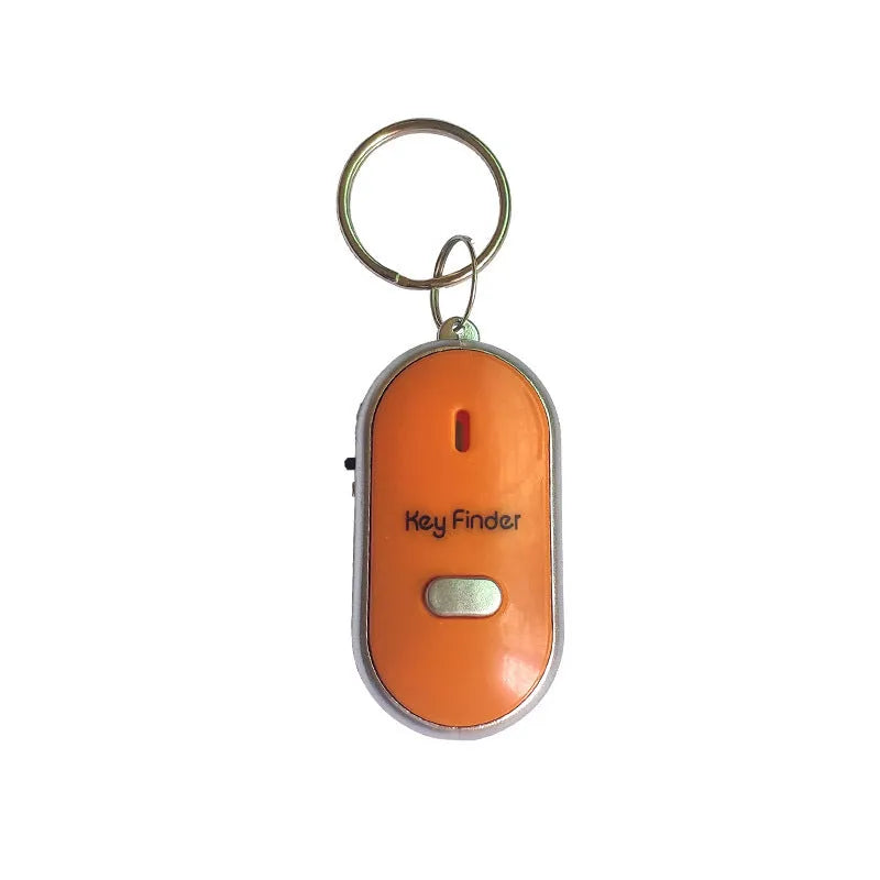 Oval-shaped acrylic key finder pendant in red, blue, white, black, and orange colours with voice control functionality