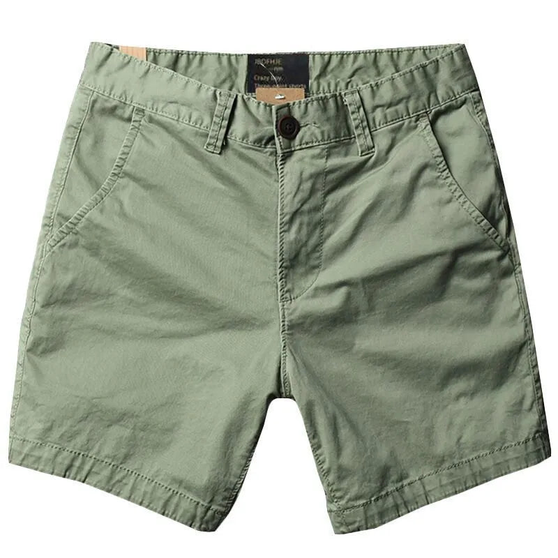 Men's Cotton Loose Shorts straight-leg pants with zipper fly closure in multiple solid colours including black green camouflage yellow camouflage green khaki dark blue and red available in sizes S M L XL XXL XXXL for casual summer wear