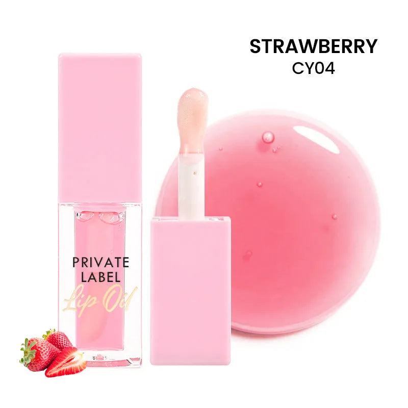 Women's simple natural transparent lip gloss tube with 6ml net content in fruity shades