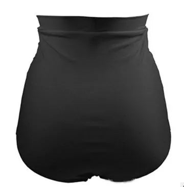 Women's high waist bikini bottom with adjustable briefs in black, red, or white