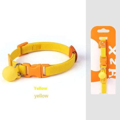 High elasticity polyester pet collar for small dogs in seven colours with 22-32cm adjustable range