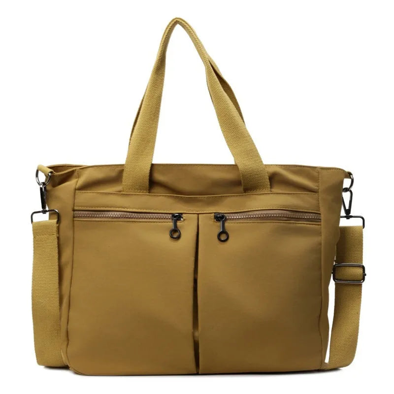 Large capacity solid colour Oxford cloth messenger bag with breathable ultra-light design