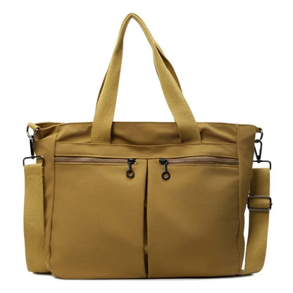Large capacity solid colour Oxford cloth messenger bag with breathable ultra-light design